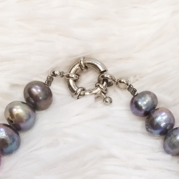 Genuine Pearl Amethyst Crystal Gemstone Necklace - Picture 8 of 10